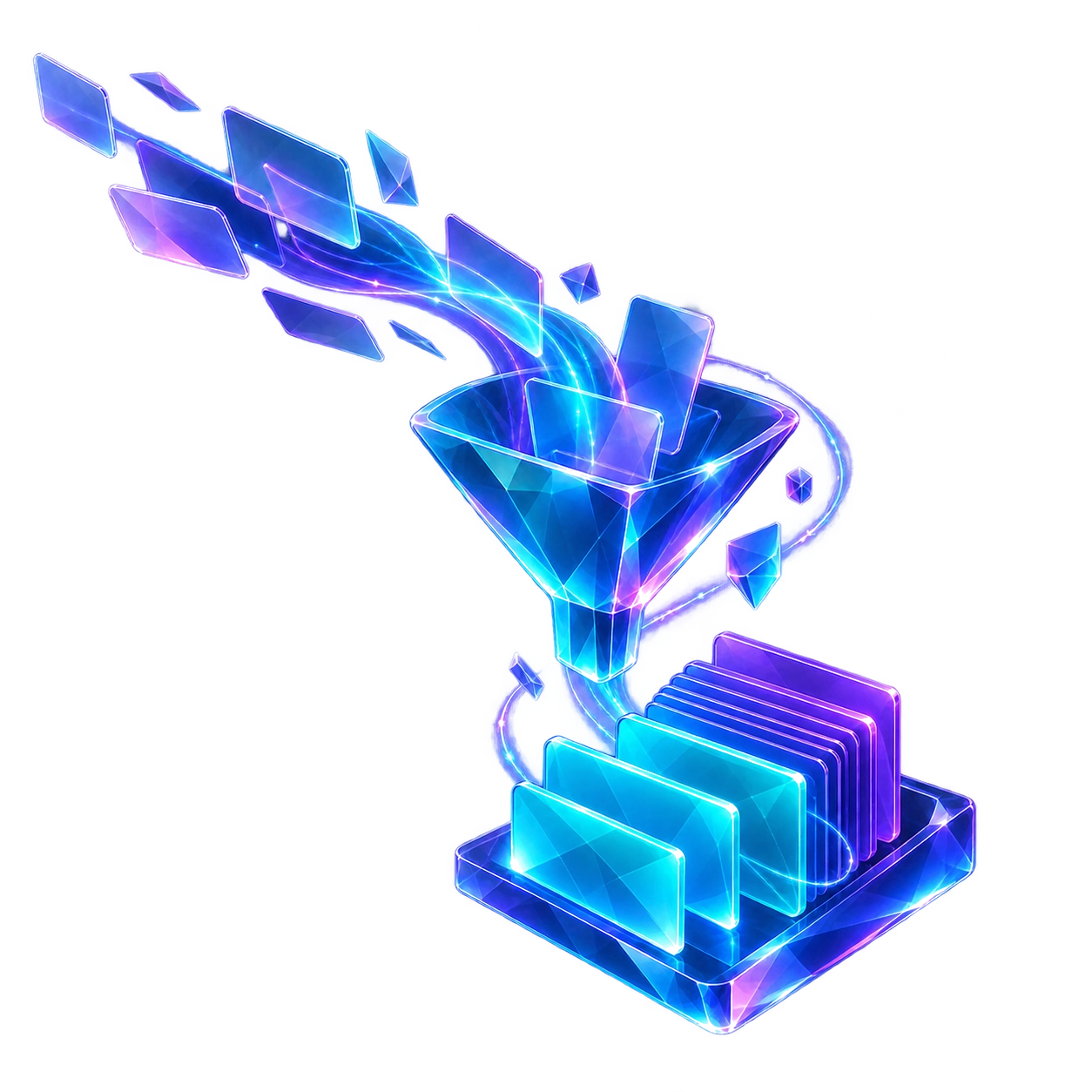 Abstract three-dimensional artwork representing the Mail Assistant product