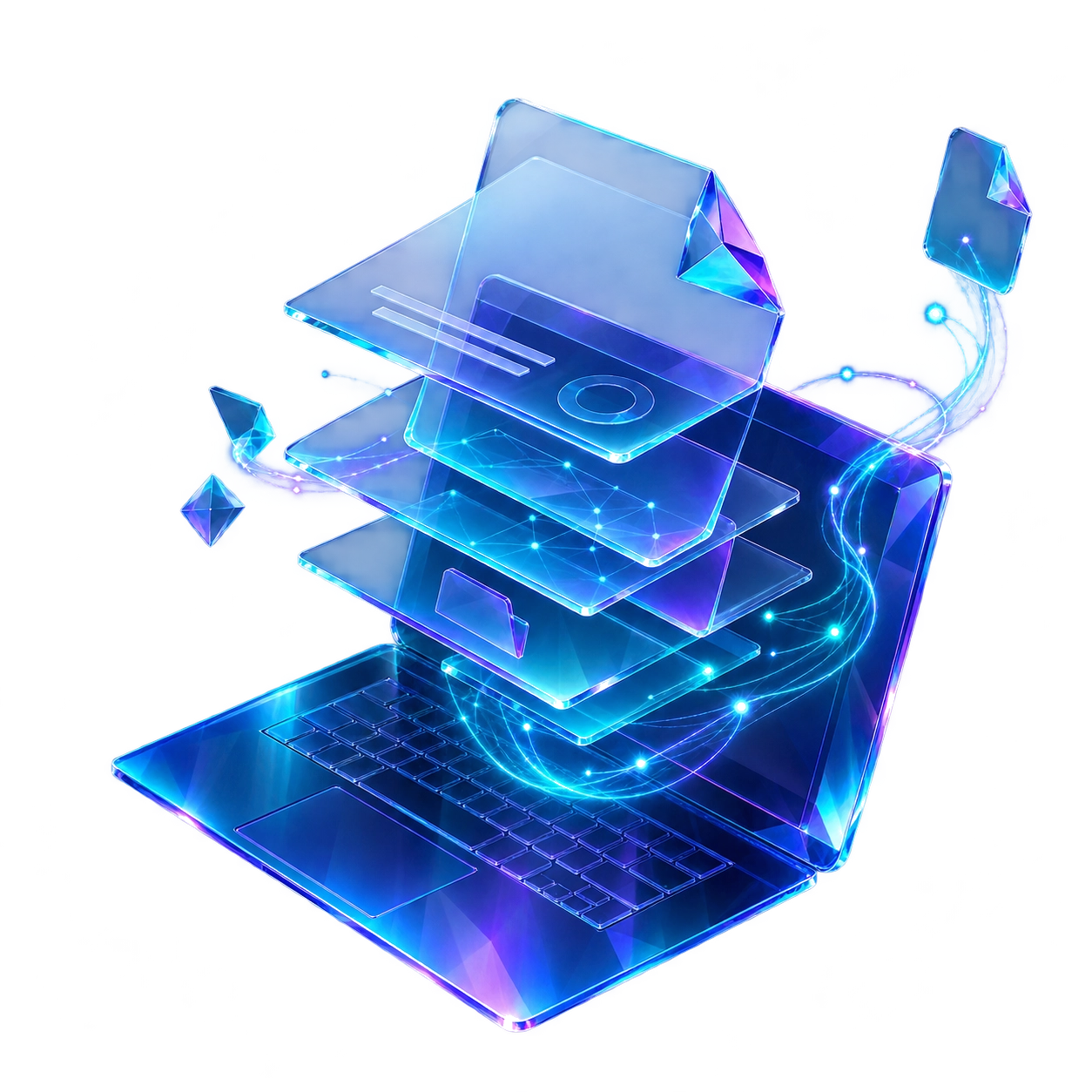 Abstract three-dimensional artwork representing the Notebook product